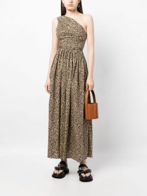Raštuotas gėlėtas suknele Matteau ruda