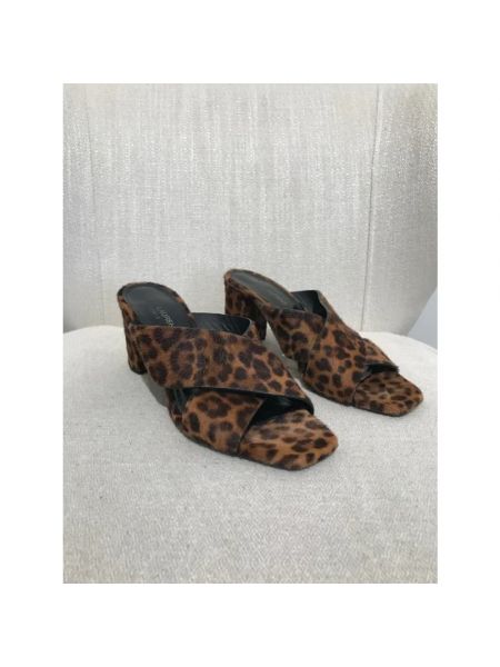 Sandalias de pelo Yves Saint Laurent Vintage marrón