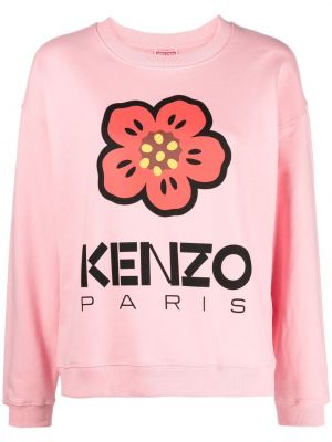 Raštuotas medvilninis džemperis Kenzo rožinė