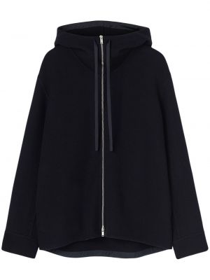 Kašmírová bunda na zip s kapucí Jil Sander černá