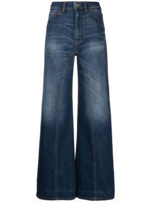 Laia lõikega puuvillased teksapüksid Victoria Beckham sinine