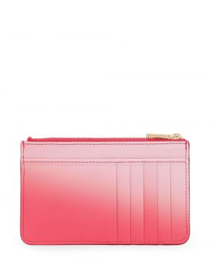 Kožená peněženka s výšivkou Dolce & Gabbana růžová