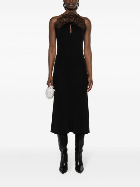 Mežģīņu midi kleita Givenchy melns
