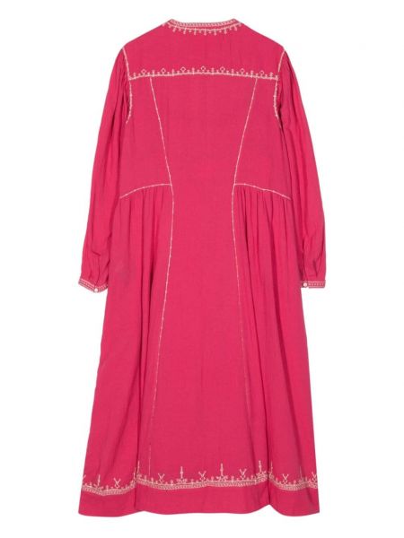 Bavlněné šaty Isabel Marant růžové