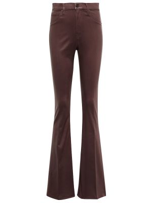 Zvonové džíny s vysokým pasem Veronica Beard hnědé