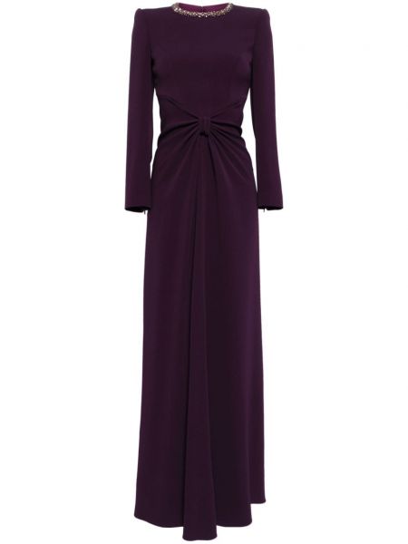 Crepe maxi kjole Jenny Packham lilla