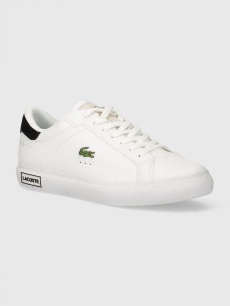 Sneakersy skórzane Lacoste białe