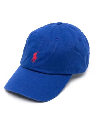 Bombažna kapa s šiltom Polo Ralph Lauren modra
