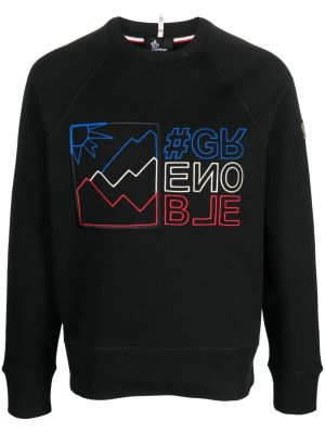 Sweatshirt mit stickerei aus baumwoll Moncler Grenoble schwarz