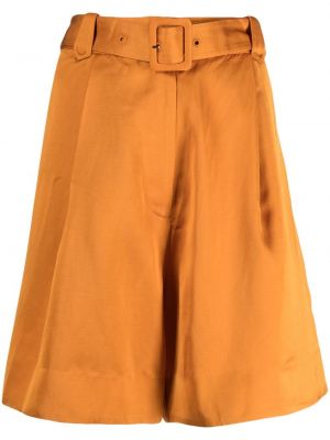 Laza szabású selyem rövidnadrág Lee Mathews narancsszínű