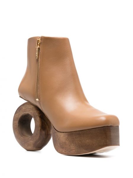 Ankle boots na obcasie Cult Gaia brązowe