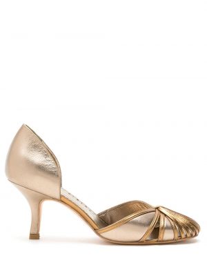 Usnjene nizki čevlji Sarah Chofakian zlata