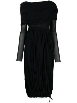 Asimetriškas vakarinė suknelė iš tiulio Philosophy Di Lorenzo Serafini juoda
