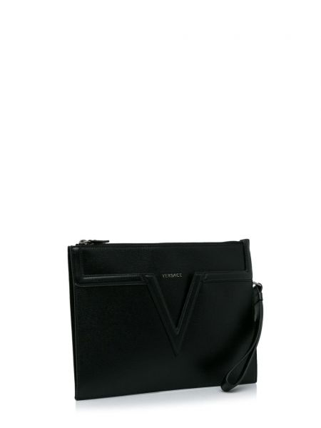 Leder clutch Versace Pre-owned schwarz