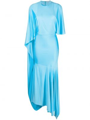 Asymetrické dlouhé šaty Stella Mccartney modrá