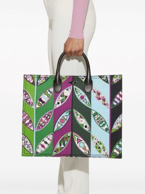 Shopper kabelka s potiskem Pucci zelená