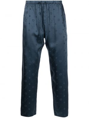 Pijamale de mătase din jacard Fleur Du Mal albastru