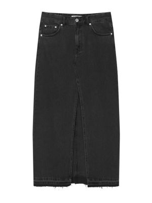 Džínsová sukňa Pull&bear čierna
