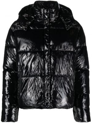 Prešívaná páperová bunda s kapucňou Canadian Club čierna