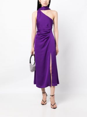 Satynowa sukienka koktajlowa Misha fioletowa