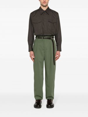 Plisované kalhoty Lemaire zelené
