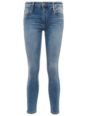 Skinny džíny s vysokým pasem Ag Jeans modré