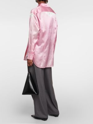 Košeľa s potlačou Jacques Wei ružová