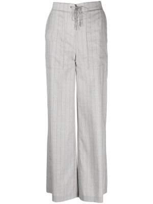 Pruhované rovné kalhoty Fabiana Filippi šedé