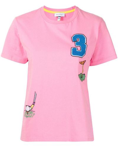 Camiseta con bordado Mira Mikati rosa