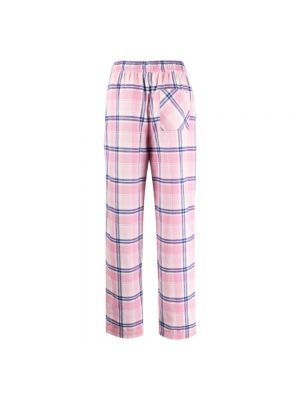 Pantalones rectos a cuadros Tekla rosa