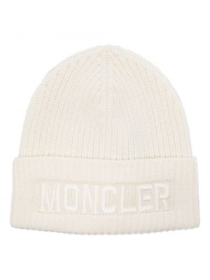 Вълнена шапка бродирана Moncler бяло