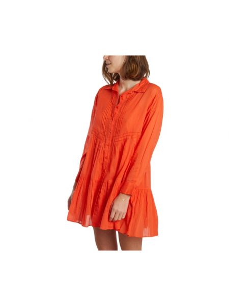 Sukienka mini na guziki Ba&sh pomarańczowa