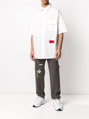 Dūnu krekls ar pogām ar kabatām 424 balts