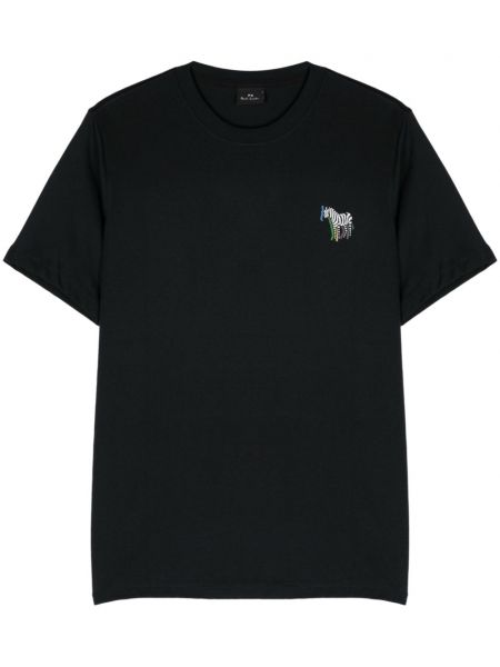 T-shirt en coton à imprimé à imprimé zèbre Ps Paul Smith bleu