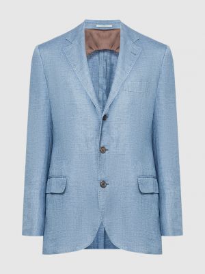 Лляний піджак Brunello Cucinelli блакитний