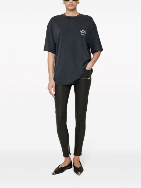 Hemd aus baumwoll mit rundem ausschnitt Anine Bing schwarz