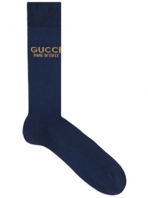 Skarpety bawełniane żakardowe Gucci niebieskie