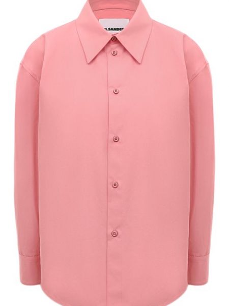 Хлопковая рубашка Jil Sander розовая
