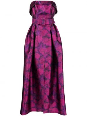 Raštuotas gėlėtas suknele kokteiline Sachin & Babi violetinė