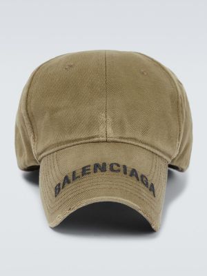 Памучна шапка с козирки Balenciaga зелено