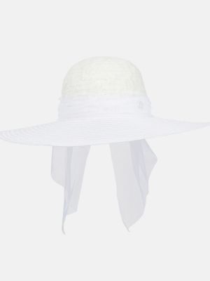 Tylový čepice Maison Michel bílý