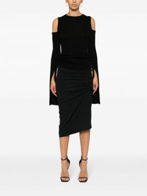 Krepové asymetrické sukně Rick Owens černé
