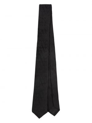 Cravate en soie Valentino Garavani noir