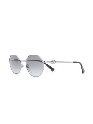 Gafas de sol con estampado geométrico Valentino Eyewear plateado
