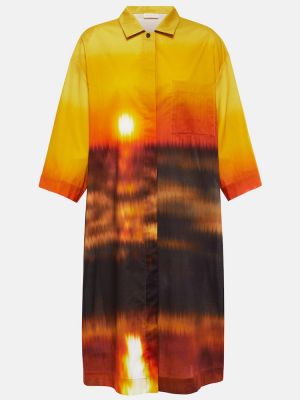 Pamut ruha nyomtatás Dries Van Noten narancsszínű