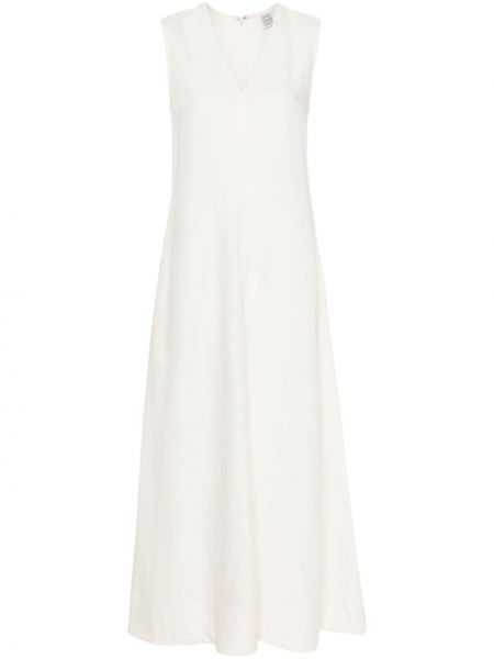 Макси рокля с v-образно деколте Toteme бяло