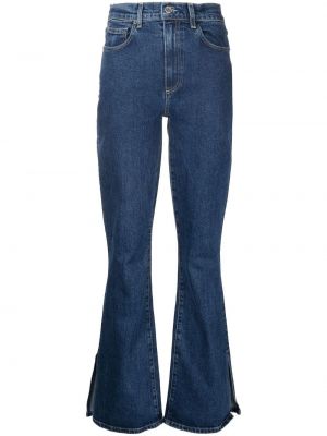 Klasické bavlněné zvonové džíny s páskem Le Jean - modrá