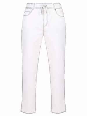 Хлопковые прямые джинсы Panicale белые