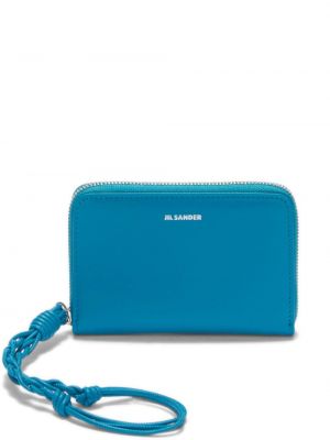Kožená peňaženka Jil Sander modrá