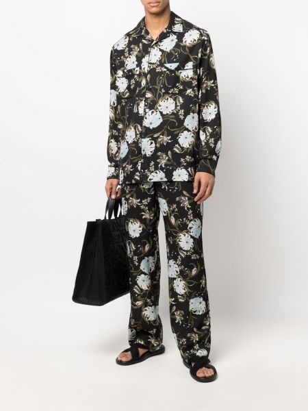 Pyjama à fleurs Erdem noir